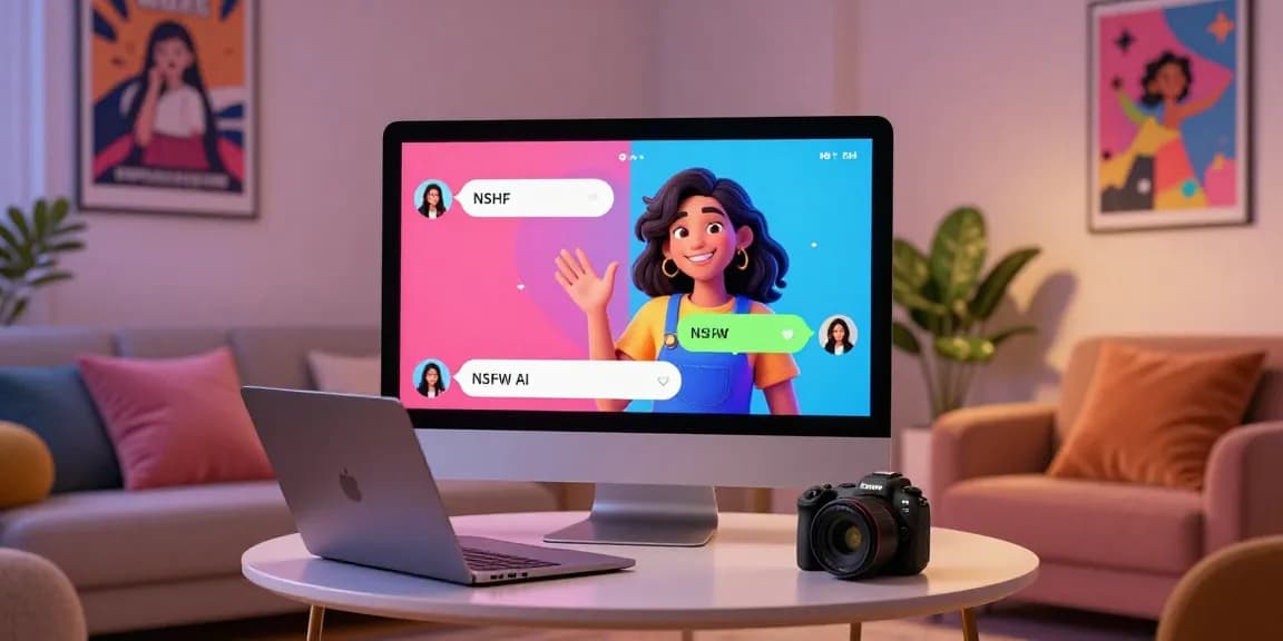 Engaging NSFW AI chat interface showcasing vibrant character interaction in a cozy setting.