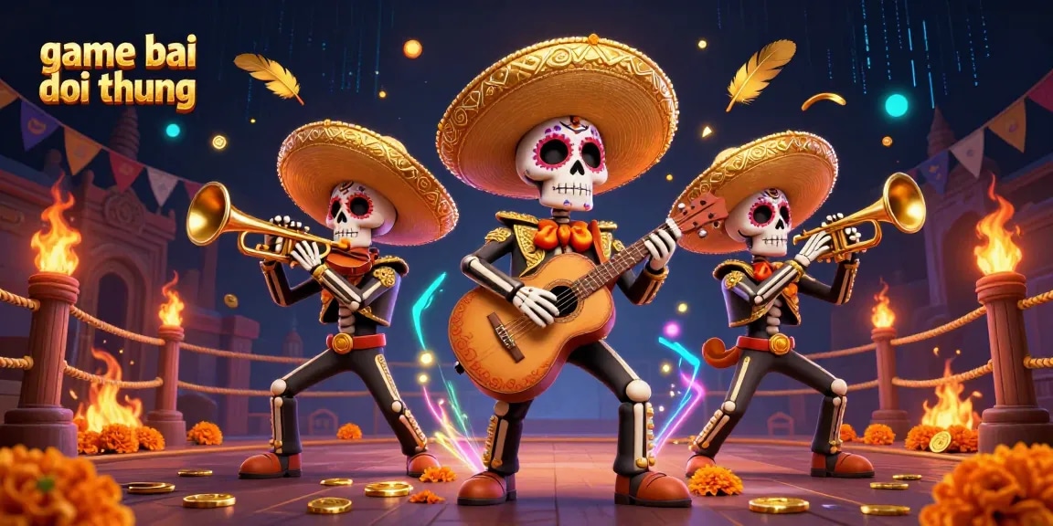 Interact with the vibrant game bai doi thuong scene featuring a colorful mariachi band and dynamic gambling elements.