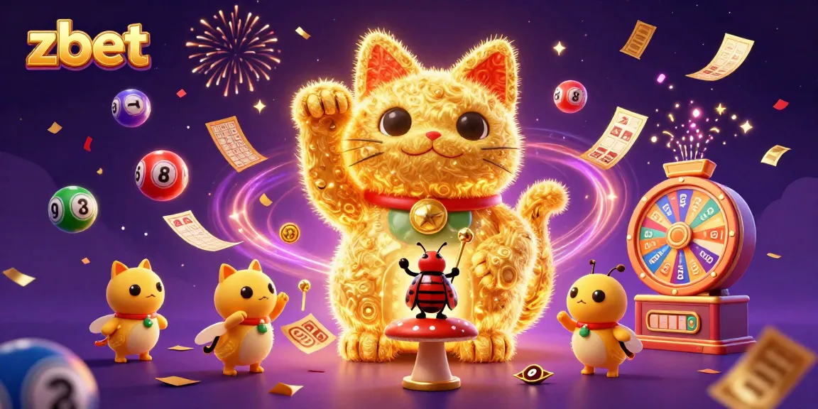 Experience the magic of zbet as golden fireflies form a lucky cat amidst dynamic casino symbols.