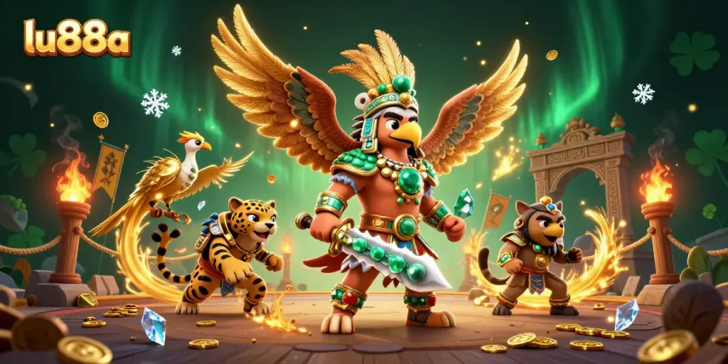 Experience the thrill of winning at lu88a with vibrant 3D casino warriors in an engaging betting arena.
