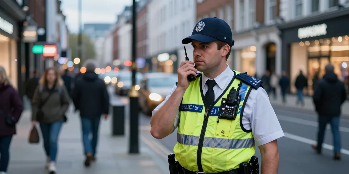 Trusted Security Guards ensuring safety in a busy London street, showcasing local professionalism.