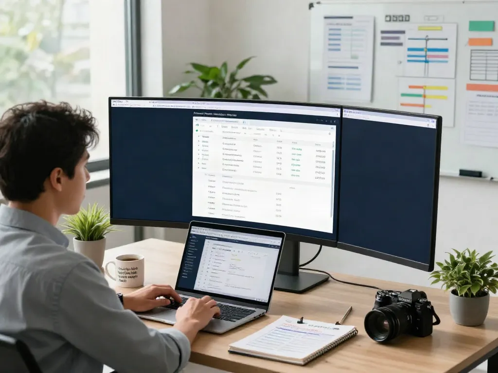 SEO specialist optimizing instant indexing strategies in a modern marketing workspace.