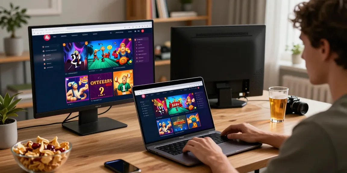Player enjoying debet live casino games in a cozy home setting with vibrant visuals and inviting atmosphere.